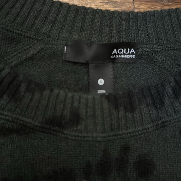 Women’s Size Small Aqua Cashmere sweater in forest green/black tie-dye - Picture 2 of 3